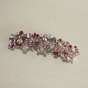 Pink crystal hair clip